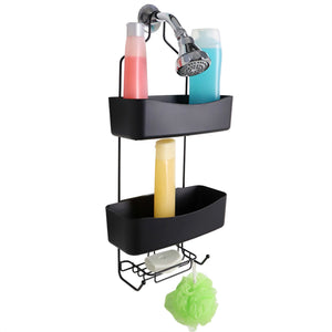Home Basics 2 Tier Shower Caddy with Plastic Baskets, Black $10.00 EACH, CASE PACK OF 6