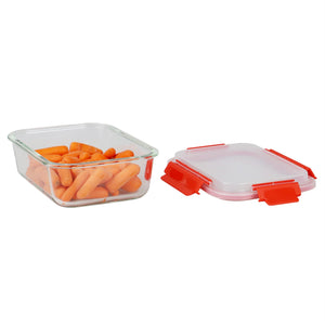Rectangular Stainless Steel Containers | Microwave-Safe Red / 51 Ounces