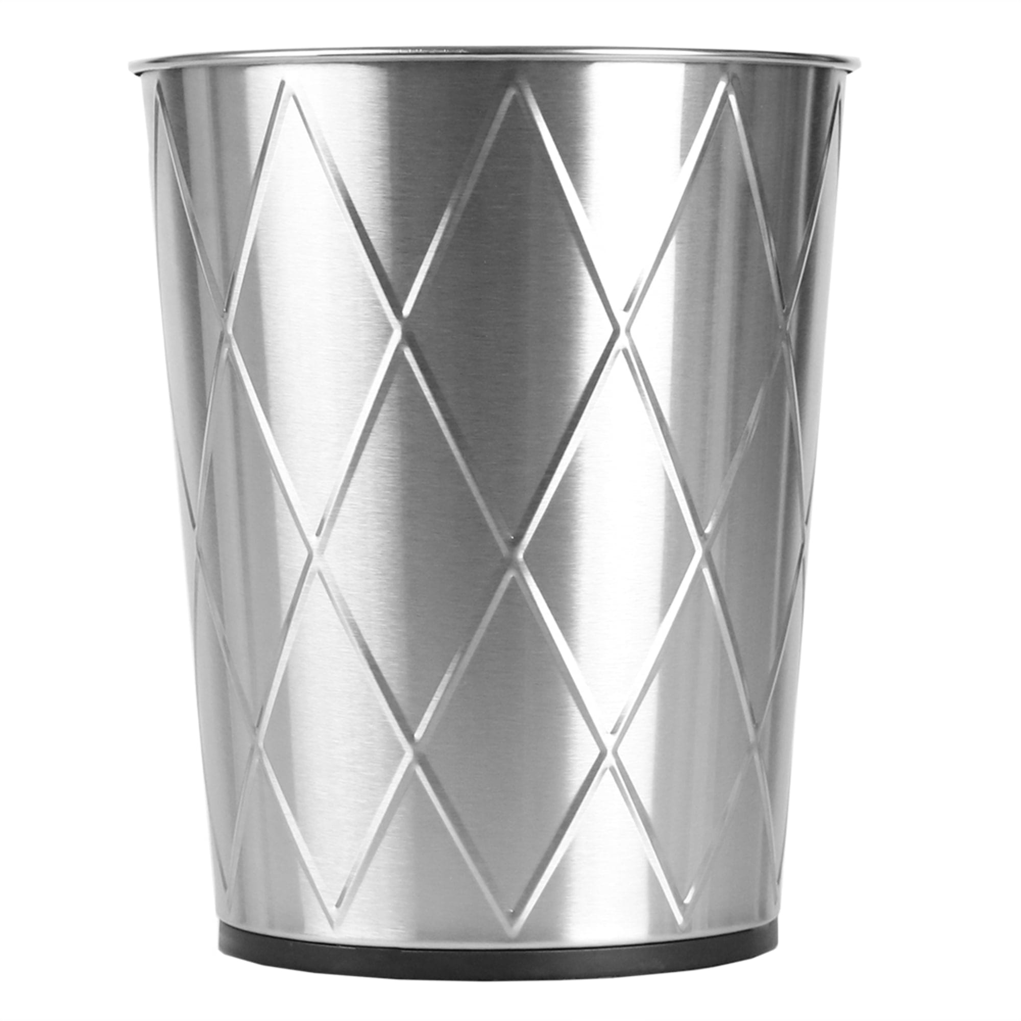 Home Basics Diamond Open Top 8 Lt Stainless Steel Waste Bin, (9.5" x 10.25"), Silver $6.00 EACH, CASE PACK OF 12