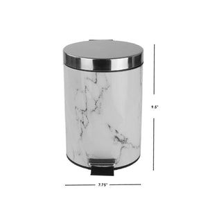 Home Basics Faux Marble 3 Liter Waste Bin, White $8.00 EACH, CASE PACK OF 6