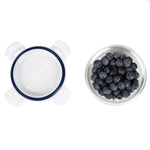 Load image into Gallery viewer, Michael Graves Design 13 Ounce High Borosilicate Glass Round Food Storage Container with Indigo Rubber Seal $3.00 EACH, CASE PACK OF 12
