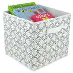 Load image into Gallery viewer, Home Basics Quatrefoil Collapsible Non-Woven Storage Cube, White $3.00 EACH, CASE PACK OF 12
