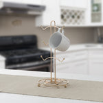 Load image into Gallery viewer, Home Basics Lyon 6 Hook Mug Tree, Rose Gold $5.00 EACH, CASE PACK OF 12
