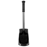 Load image into Gallery viewer, Home Basics Brushed Stainless Toilet Brush with Holder and Comfort Grip Handle with Easy to Store Compact Non-Skid Caddy, Black $10.00 EACH, CASE PACK OF 12
