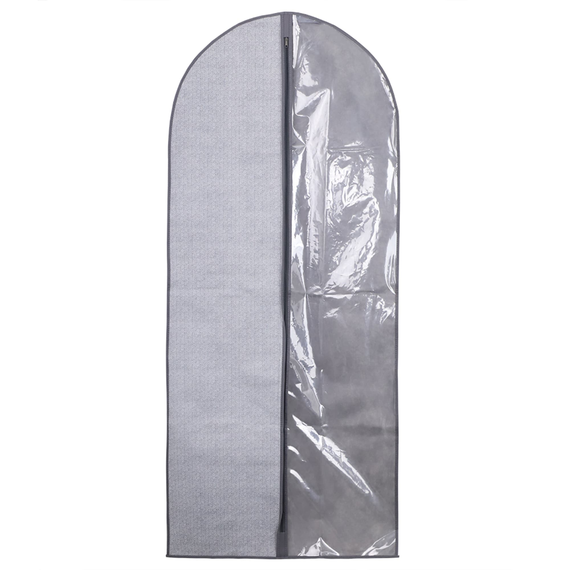 Home Basics Basics Herringbone Non-Woven Garment Bag with Clear Plastic Panel, Grey $3.00 EACH, CASE PACK OF 12