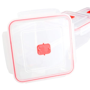 Home Basics 10 Piece Locking Square Plastic Food Storage Containers with Ventilated Snap-On Lids, Red $8.00 EACH, CASE PACK OF 12