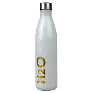 Home Basics H2O 32 oz.  Glass Travel Water Bottle with Easy Twist on Leak Proof Steel Cap - Assorted Colors