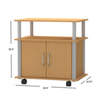 Load image into Gallery viewer, Home Basics Rolling TV Stand with Cabinet, Natural $40.00 EACH, CASE PACK OF 1
