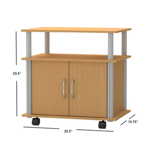 Home Basics Rolling TV Stand with Cabinet, Natural $40.00 EACH, CASE PACK OF 1