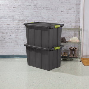 Sterilite 30 Gallon Plastic Stackable Storage Tote Container Box, Blue (12  Pack)