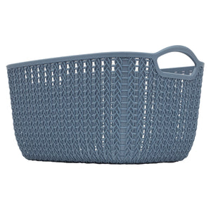 Home Basics 6L Crochet-Designed Plastic Basket, Blue $3.00 EACH, CASE PACK OF 24