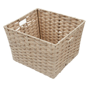 Home Basics X-Large Faux Rattan Basket with Cut-out Handles, Taupe $10.00 EACH, CASE PACK OF 6