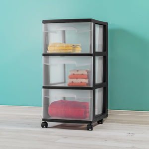 Sterilite 3 Drawer Cart, Black $35.00 EACH, CASE PACK OF 2