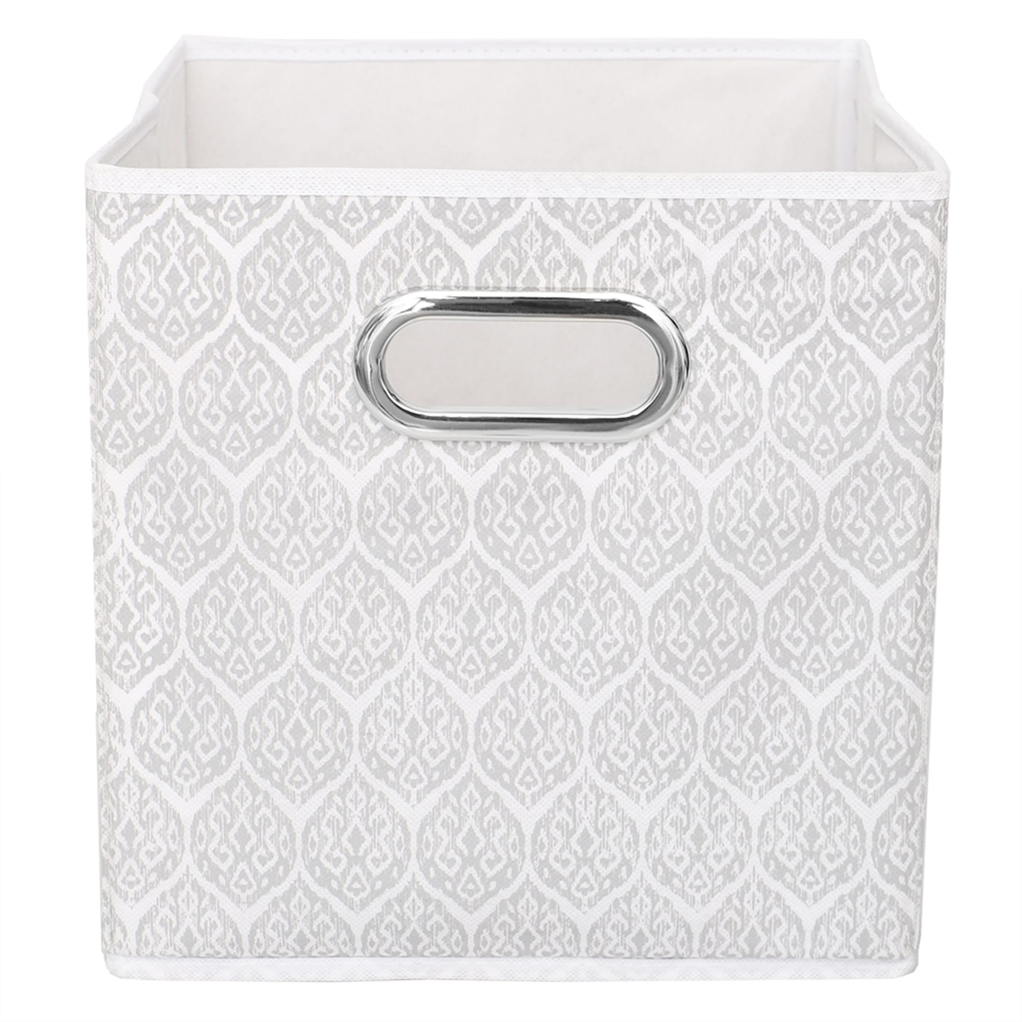 Home Basics Ikat Collapsible Non-Woven Storage Bin with Grommet Handle, Grey $5.00 EACH, CASE PACK OF 12