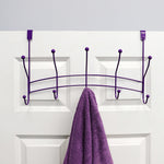 Load image into Gallery viewer, Home Basics Shelby 5 Hook Over the Door Hanging Rack, Purple $6.00 EACH, CASE PACK OF 12
