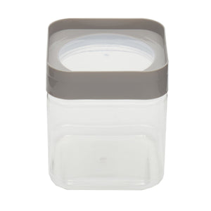 Home Basics Square Stackable Plastic Food Container with Grey Trimmed Lid & Clear Circular Center, 42 oz. $3.00 EACH, CASE PACK OF 12