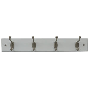 Home Basics 4 Double Hook Wall Mounted Hanging Rack, White $10.00 EACH, CASE PACK OF 12
