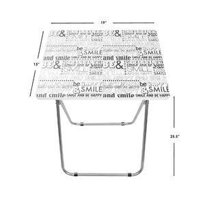 Home Basics Happy Multi-Purpose Foldable Table, Black/White $15.00 EACH, CASE PACK OF 6