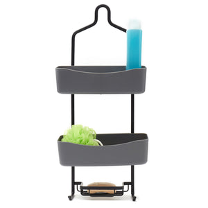 Home Basics 2 Tier Shower Caddy with Plastic Shelves, Grey $12.00 EACH, CASE PACK OF 6