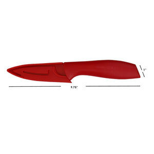 Home Basics 3.5" Stainless Steel Paring Knife with Soft Grip Plastic Handles and Matching Protective Knife Storage Covers, (Set of 3), Multi-Color $4.00 EACH, CASE PACK OF 12