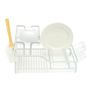 Michael Graves Elevated 2 Tier Dish Rack with Dual Compartment Utensil Holder, Grey $40.00 EACH, CASE PACK OF 4