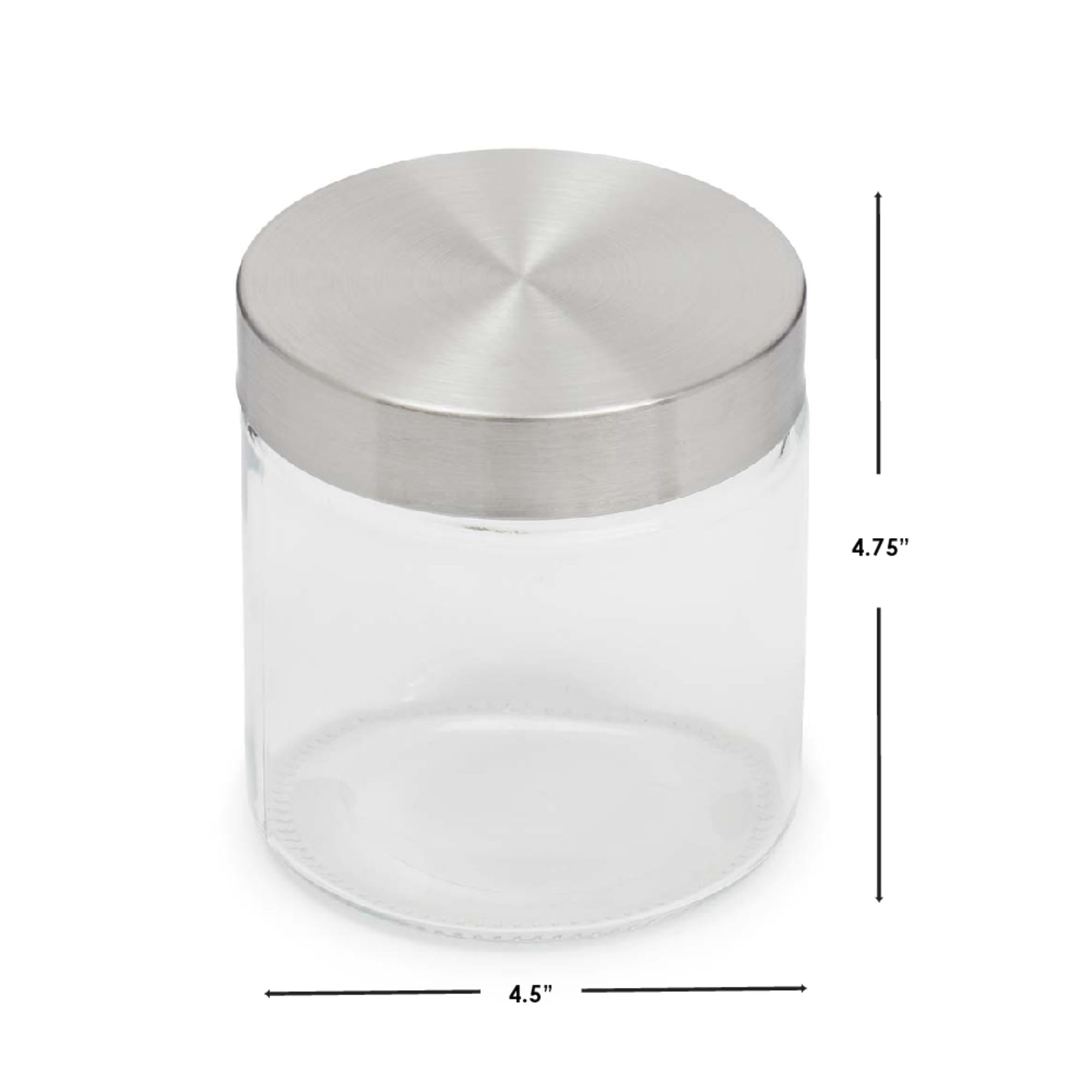 Home Basics Small 25 oz. Round Glass Canister with Air-Tight Stainless Steel Twist Top Lid, Clear $2.00 EACH, CASE PACK OF 24