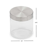 Load image into Gallery viewer, Home Basics Small 25 oz. Round Glass Canister with Air-Tight Stainless Steel Twist Top Lid, Clear $2.00 EACH, CASE PACK OF 24
