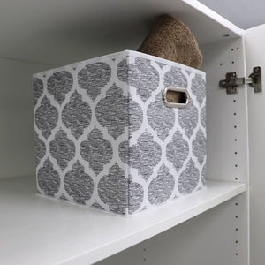 Home Basics Arabesque Non-woven Collapsible Storage Cube, Grey $4.00 EACH, CASE PACK OF 12