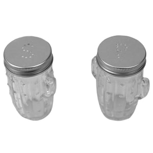 Home Basics  Cactus Glass 3 oz. Salt and Pepper Set with Perforated Labeled Stainless Steel Sifter Top, (Set of 2), Clear $2 EACH, CASE PACK OF 24