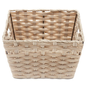 Home Basics Medium Faux Rattan Basket with Cut-out Handles, Taupe $10.00 EACH, CASE PACK OF 6