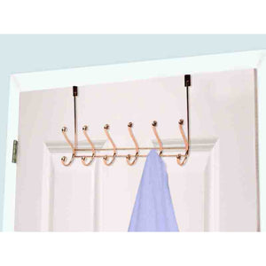 Home Basics 6 Hook Over the Door Hanging Rack, Rose Gold $6 EACH, CASE PACK OF 12