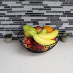 Load image into Gallery viewer, Home Basics Grid Collection Large Capacity Fruit Bowl, Black $8.00 EACH, CASE PACK OF 12
