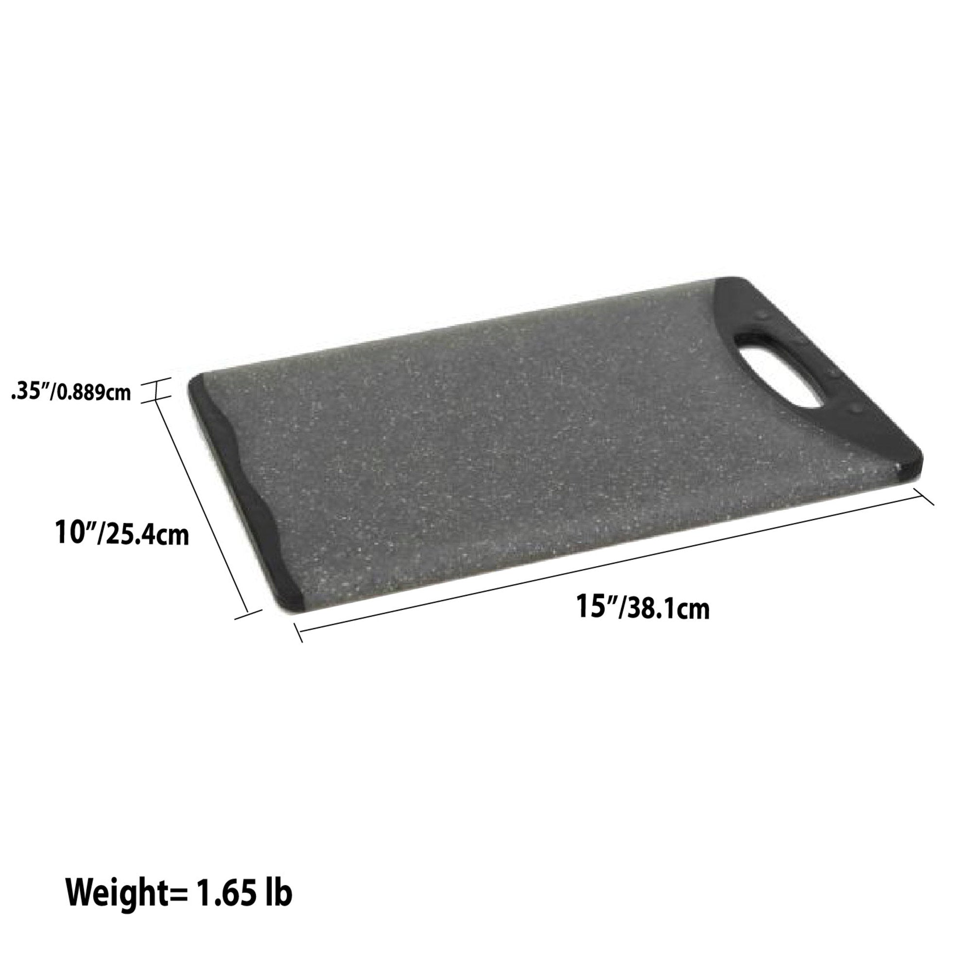 Home Basics Double Sided 10" x 14.5" Granite Plastic Cutting Board - Assorted Colors