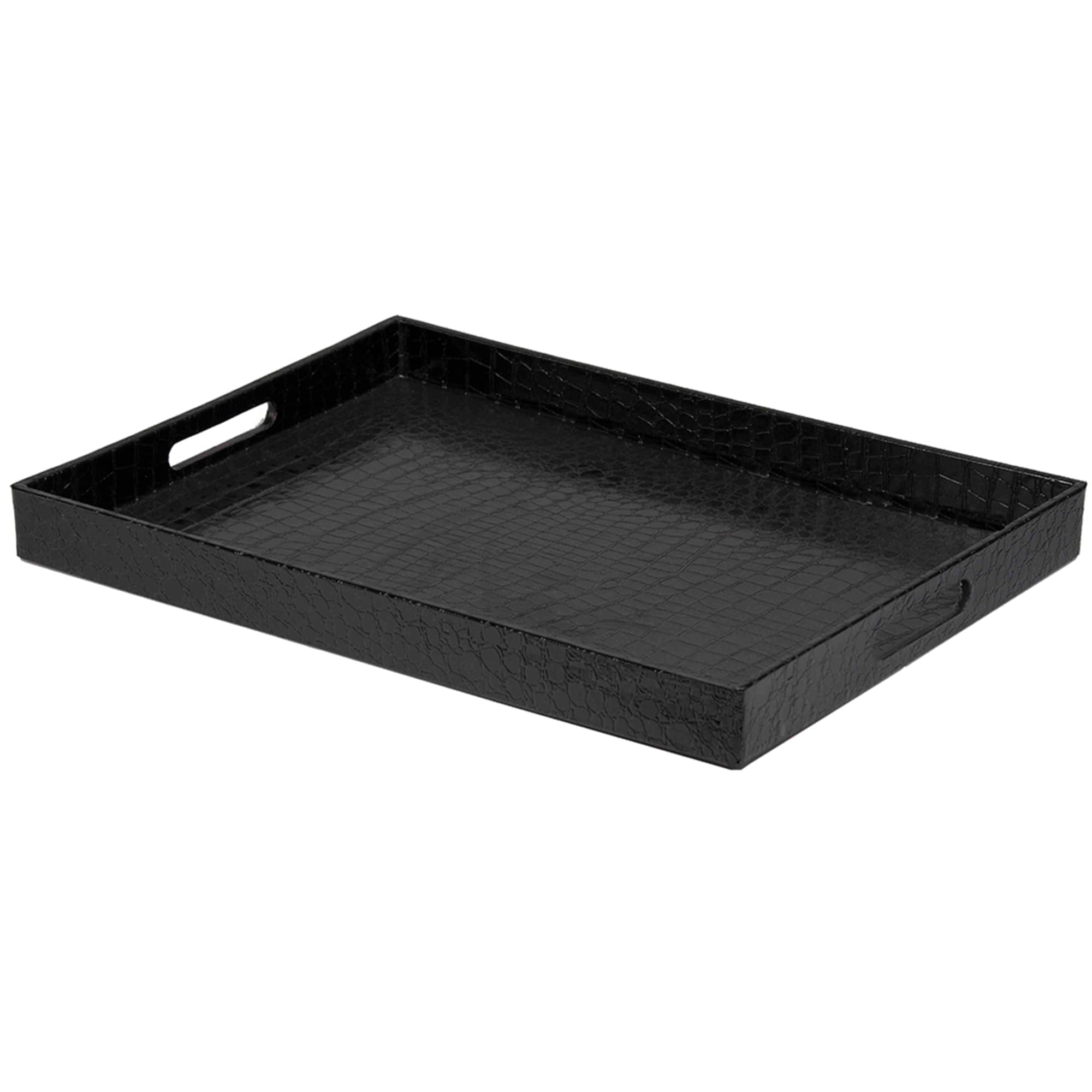 Home Basics Faux Crocodile Serving Tray, Black $12.00 EACH, CASE PACK OF 6