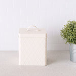 Load image into Gallery viewer, Home Basics Trellis Large Tin Canister, Ivory $5.00 EACH, CASE PACK OF 8
