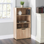 Load image into Gallery viewer, Home Basics 3 Tier Wood Bookcase with Doors, Natural $50.00 EACH, CASE PACK OF 1
