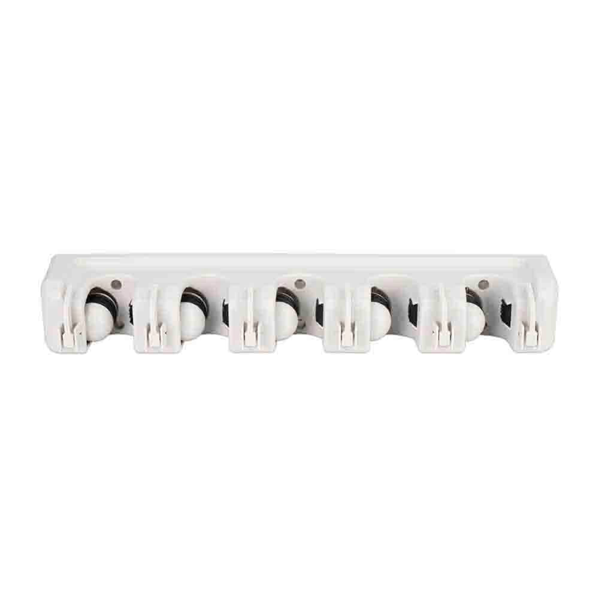 Home Basics Plastic 5 Slot Mop and Broom Organizer, White $6.00 EACH, CASE PACK OF 12