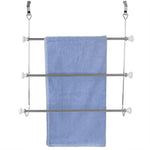 Load image into Gallery viewer, Home Basics 3 Tier Chrome Plated Steel Over the Door Towel Rack with Ceramic Knobs $10 EACH, CASE PACK OF 12

