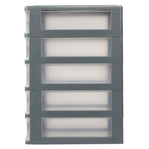 Home Basics 5 Tier Plastic Drawer Organizer, Grey $4.00 EACH, CASE PACK OF 12