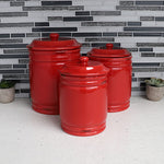 Load image into Gallery viewer, Home Basics Bella 3 Piece Ceramic Canisters, Red $20 EACH, CASE PACK OF 2
