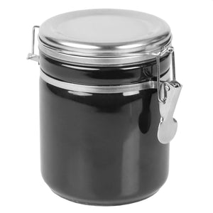 Home Basics 33 oz. Canister with Stainless Steel Top, Black $6.00 EACH, CASE PACK OF 8