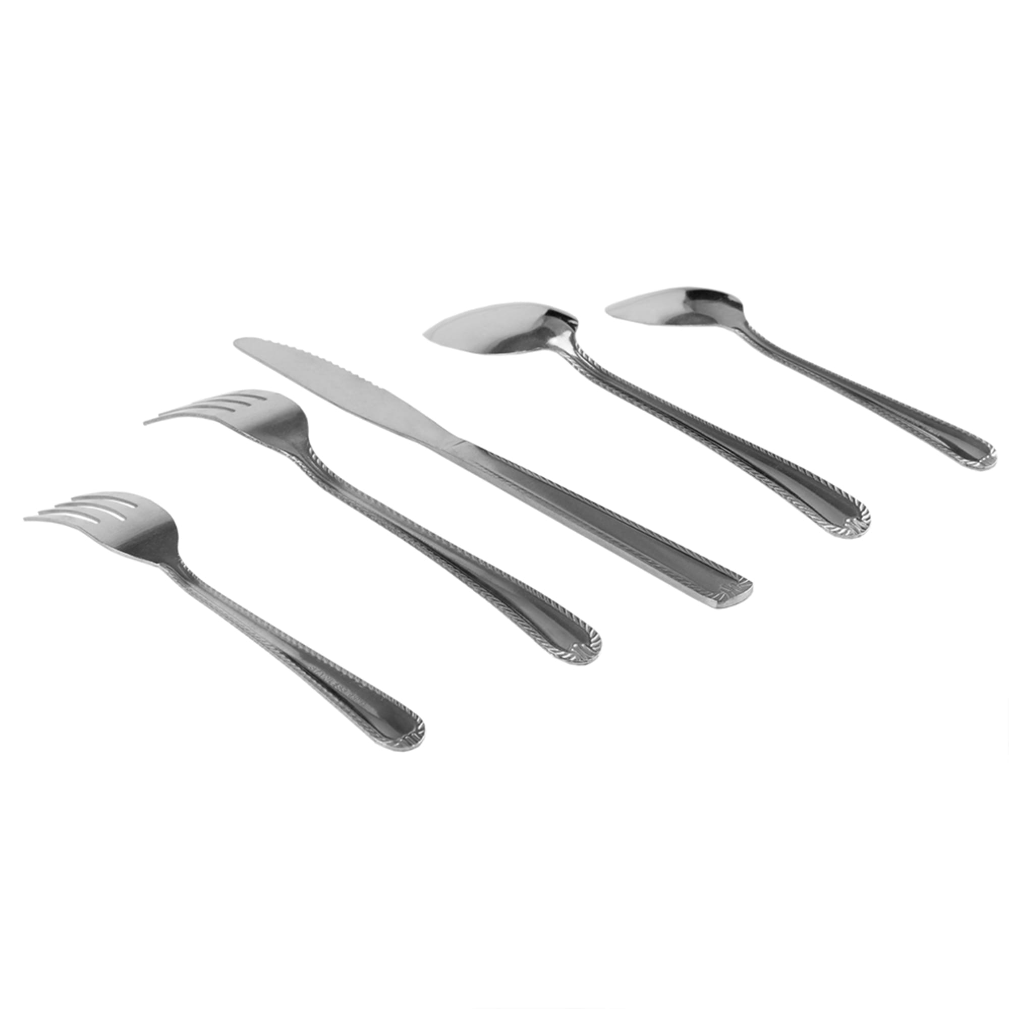 Home Basics Empire 20 Piece Flatware Set, Silver $8.00 EACH, CASE PACK OF 12