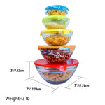 Load image into Gallery viewer, Home Basics 5 Piece Glass Bowl Set with Plastic Colorful Lids $5 EACH, CASE PACK OF 12
