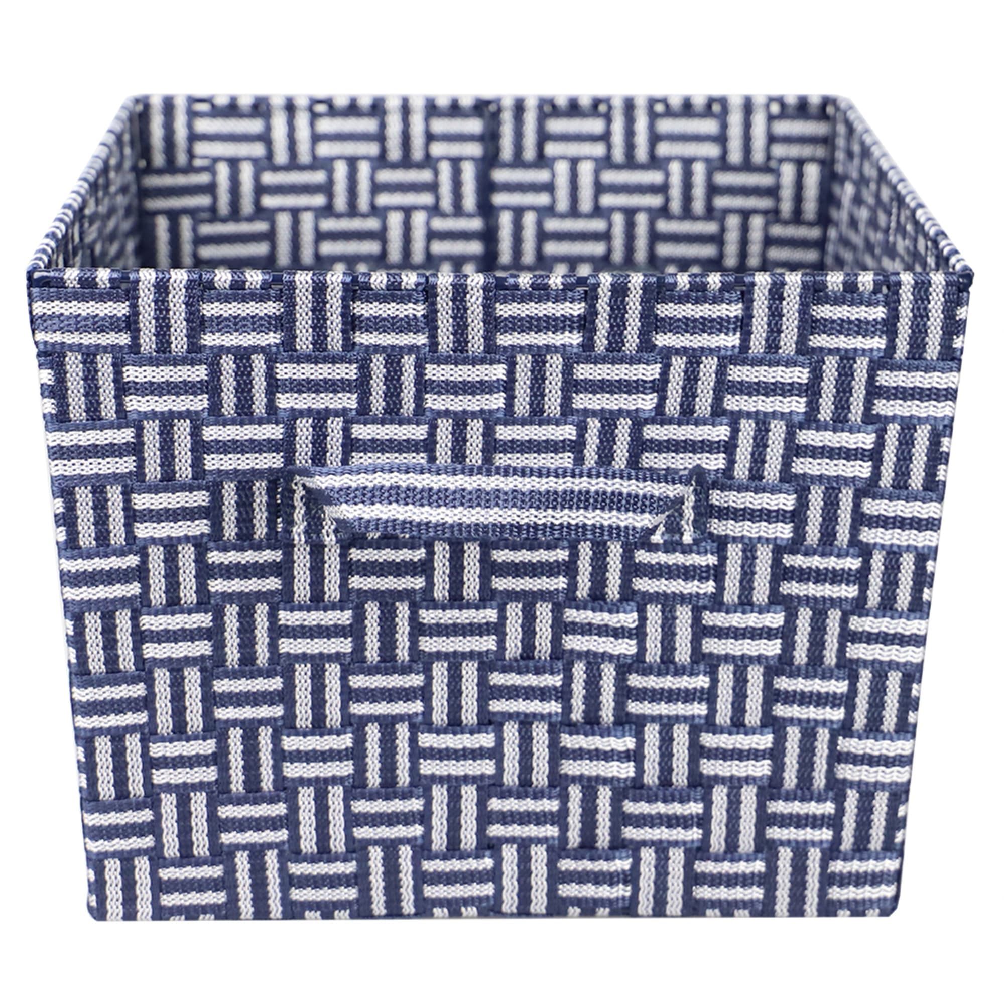 Home Basics Striped X-large Woven Strap Open Bin, Blue
 $10.00 EACH, CASE PACK OF 6