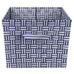 Load image into Gallery viewer, Home Basics Striped X-large Woven Strap Open Bin, Blue
 $10.00 EACH, CASE PACK OF 6
