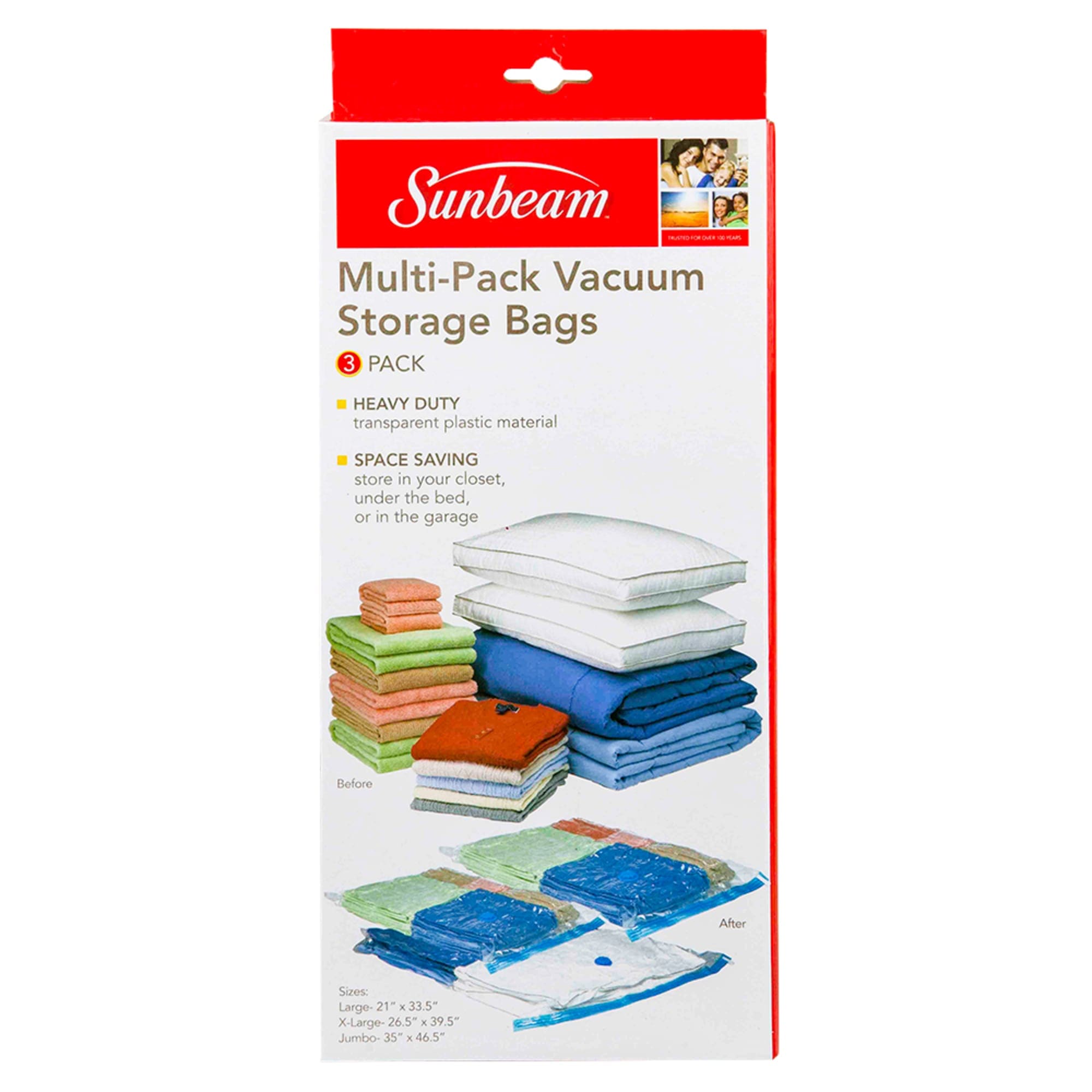 Home Basics Plastic Vacuum Storage Bags, (Pack of 3) $6.00 EACH, CASE PACK OF 12