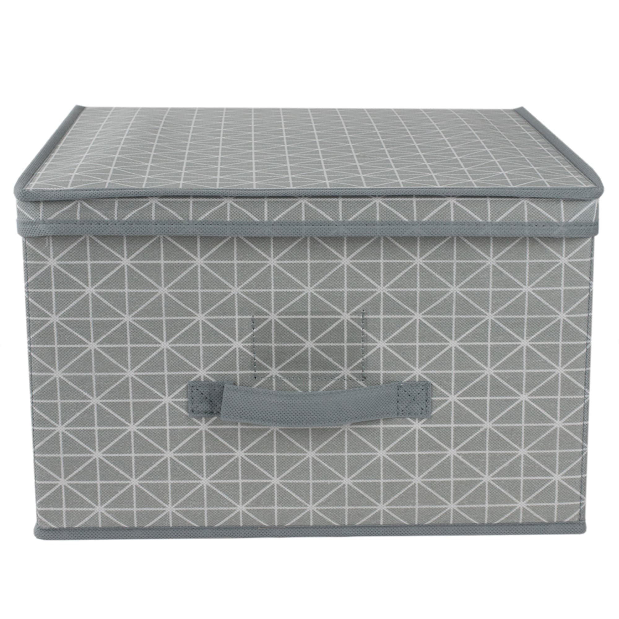 Home Basics Diamond Collection Jumbo Storage Box, Grey $6.00 EACH, CASE PACK OF 12