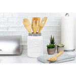 Load image into Gallery viewer, Home Basics Glazed Ceramic Retro Mason Jar Utensil Crock, White $8.00 EACH, CASE PACK OF 6
