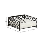 Load image into Gallery viewer, Home Basics Lattice Collection Flat Napkin Holder with Weighted Pivoting Arm, Black $6.00 EACH, CASE PACK OF 12
