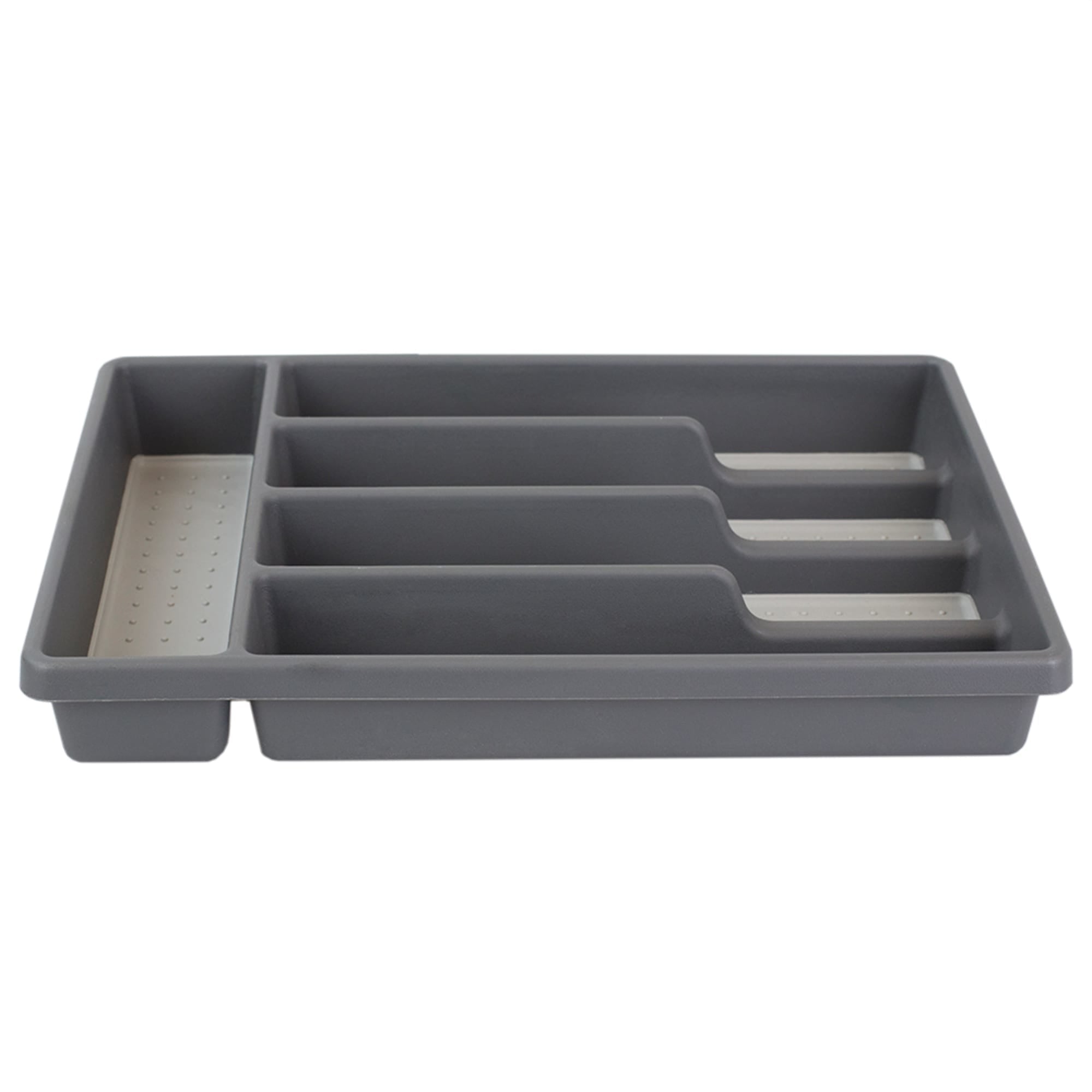 Home Basics Plastic Flatware Organizer with Rubber Liner, Light Grey $5.00 EACH, CASE PACK OF 12